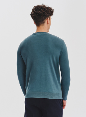 Turkusowy sweter męski