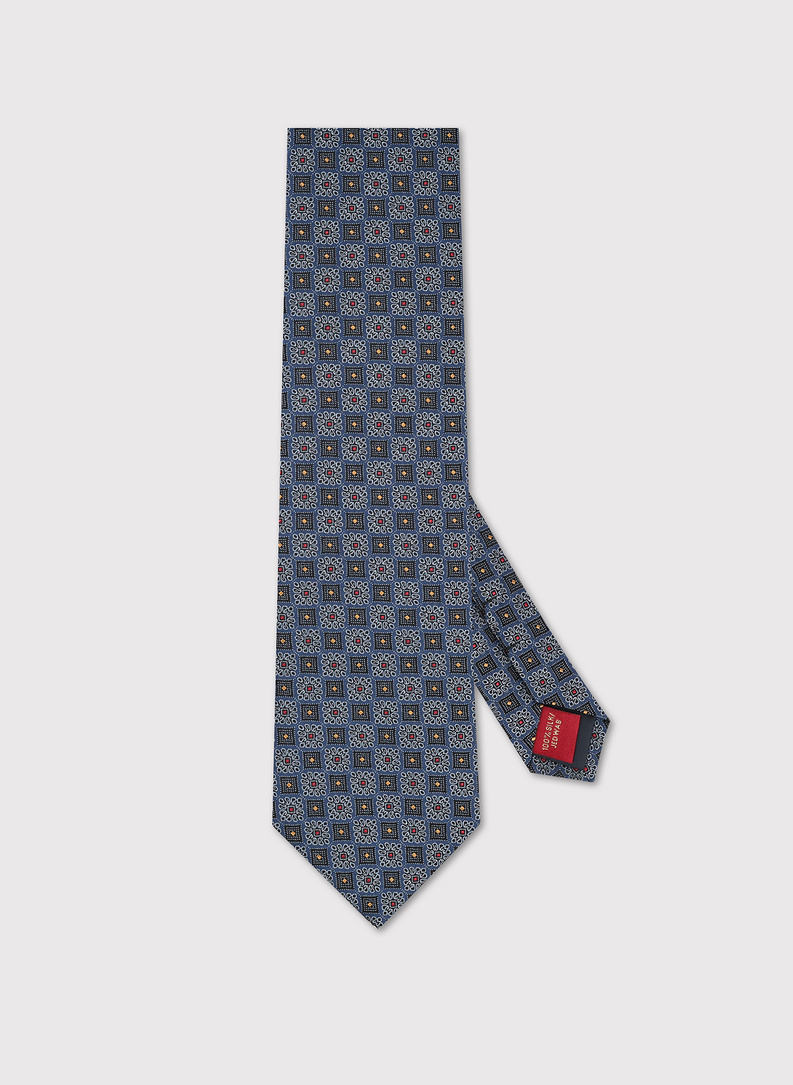 Jedwabny wzorzysty krawat męski