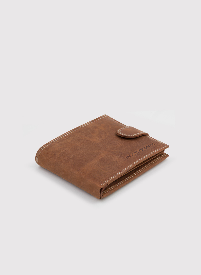 Męski portfel skórzany zapinany na zatrzask 