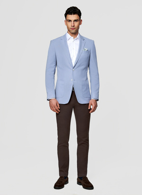 Niebieska marynarka casual z lnem