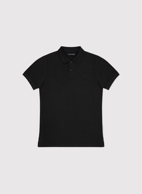 Gładki t-shirt polo w czarnym kolorze
