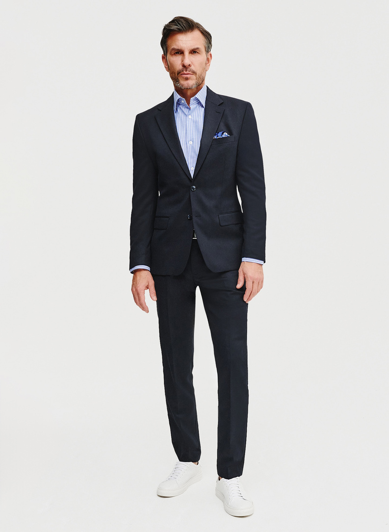 Niebieska koszula męska w paski