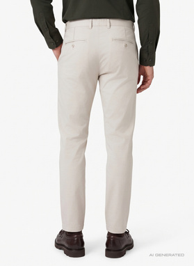 Jasnobeżowe spodnie z bawełną