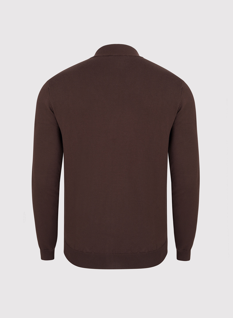 Brązowy gładki półgolf męski