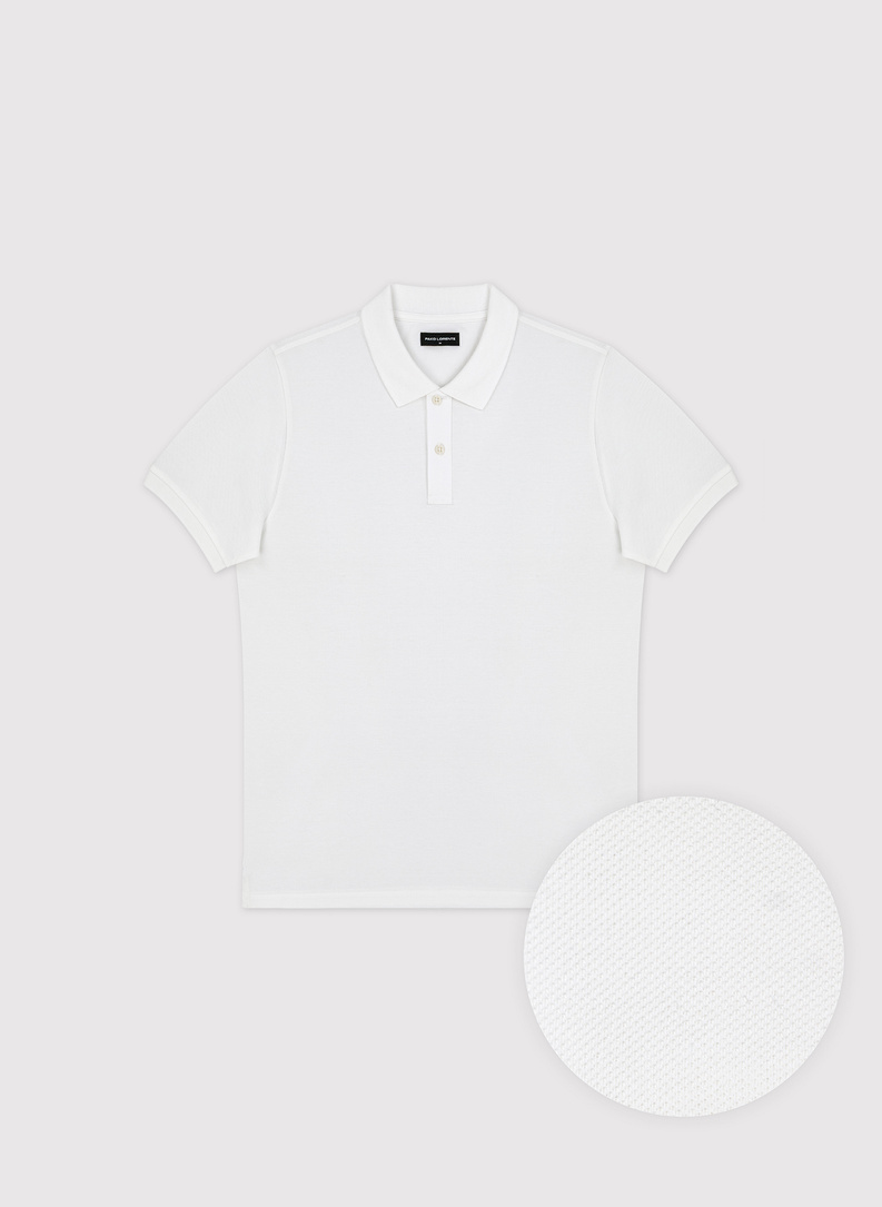 Białe męskie polo z bawełny