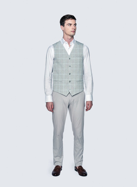 Szara kamizelka męska w kratę