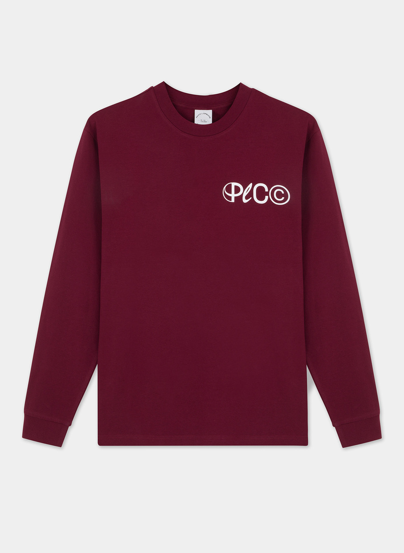 T-shirt z długim rękawem bordowy C21WF-TL-050-D