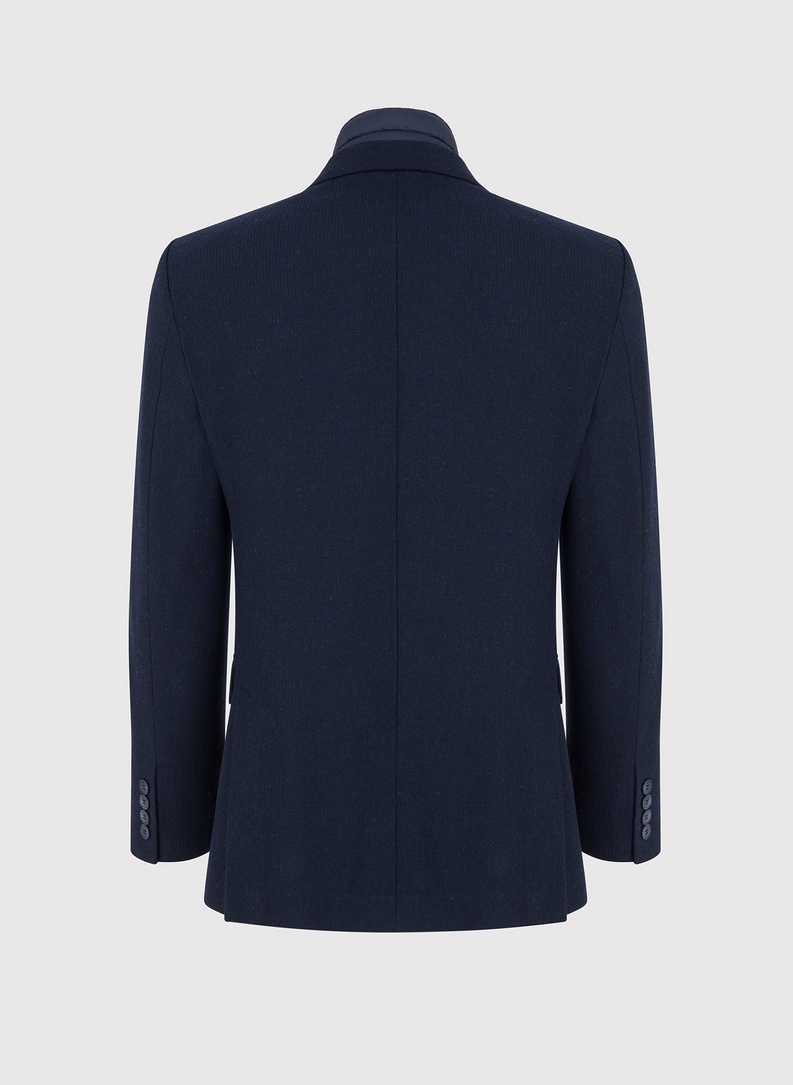 Granatowa marynarka męska z odpinaną podpinką