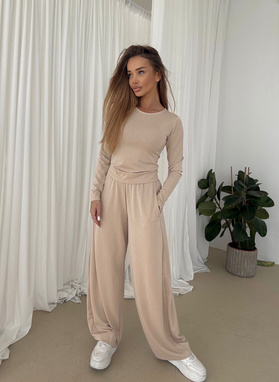 Komplet damski BARI LONG beżowy