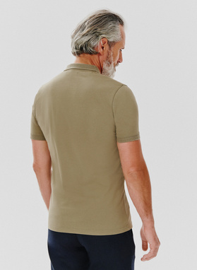 Gładki bawełniany t-shirt polo w kolorze zielonym