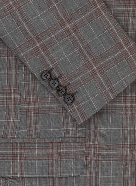 Szara marynarka casualowa w brązową kratę