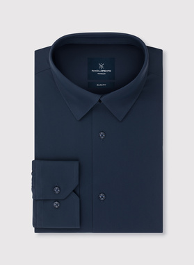 Gładka koszula męska w kolorze granatowym