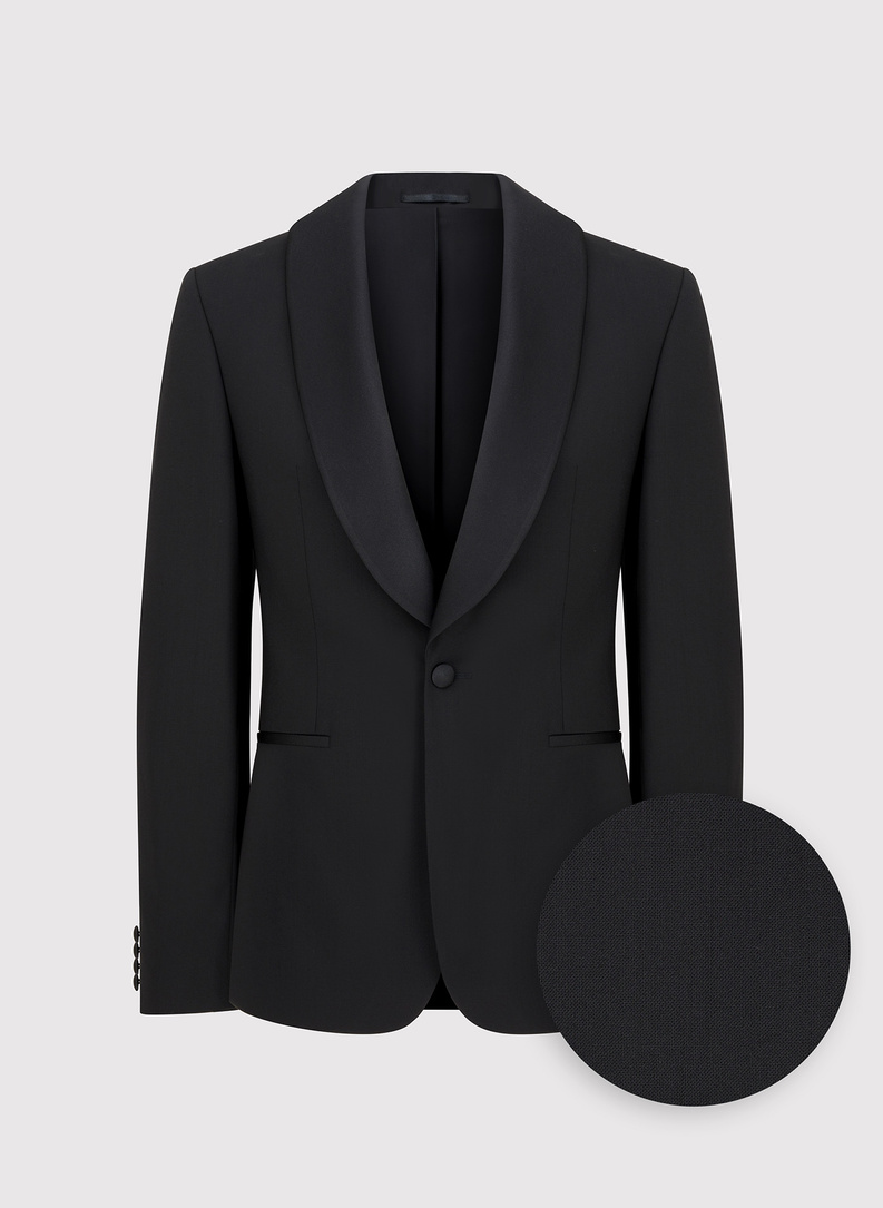 Ślubny smoking męski z szalowym kołnierzem