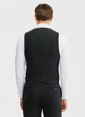 Czarna dwurzędowa kamizelka męska 
