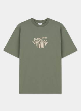 Zielony T-shirt z krótkim rękawem oversize C21SF-TX-002-Z