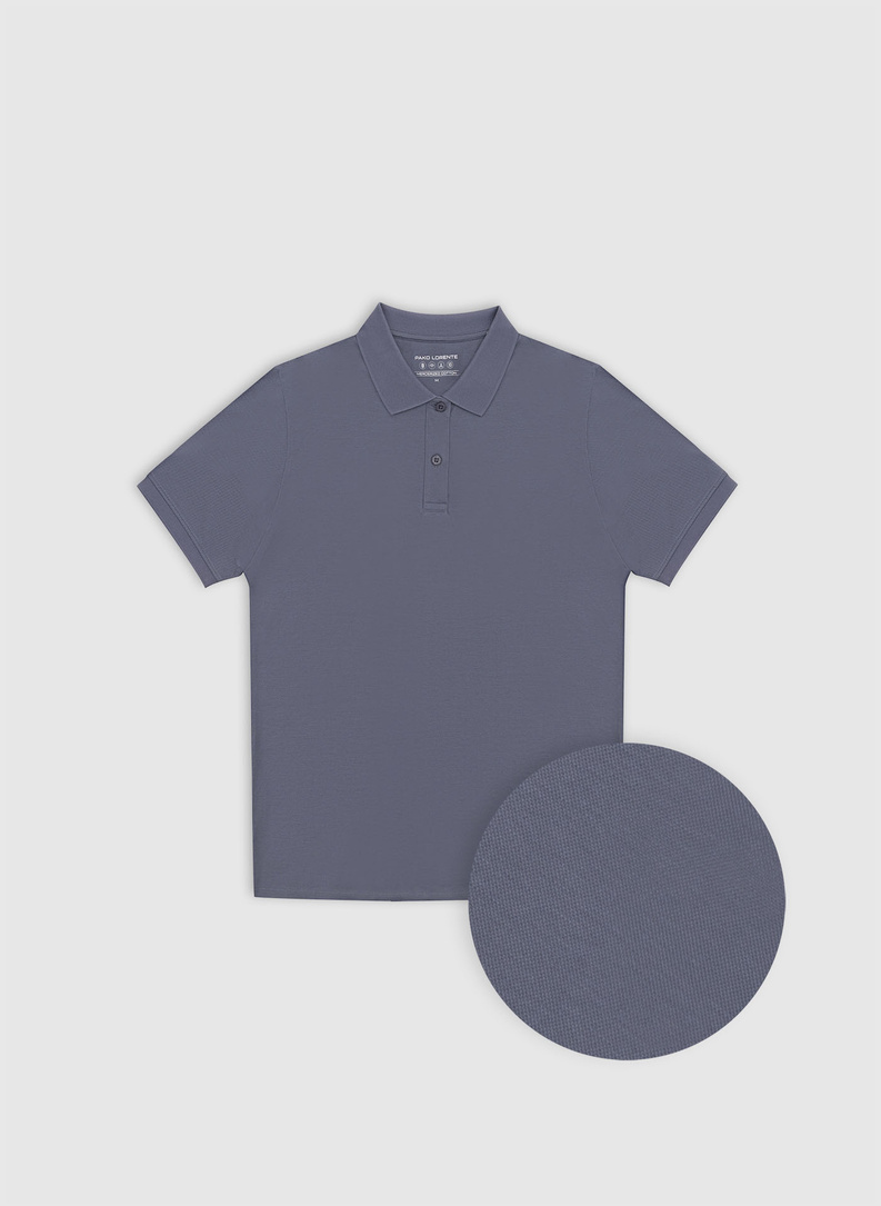 Niebieski t-shirt polo z bawełny