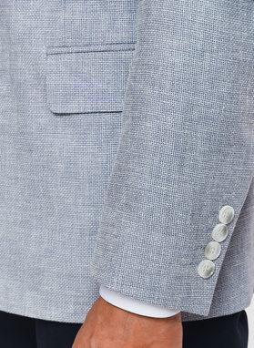 Niebieska marynarka casual z lnem i wełną