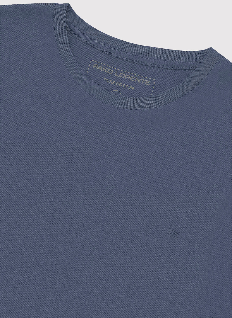 Bawełniany t-shirt męski w kolorze niebieskim