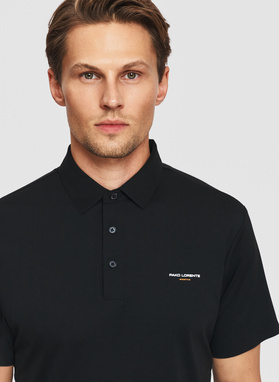 Czarny t-shirt polo