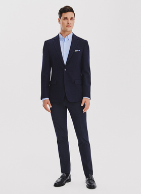 Granatowa marynarka męska z wełny