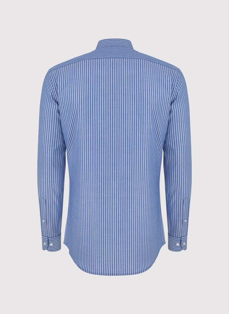 Niebieska koszula męska w paski
