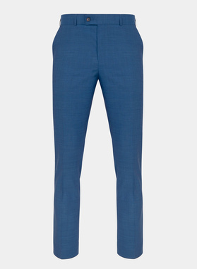 Wełniany niebieski garnitur męski