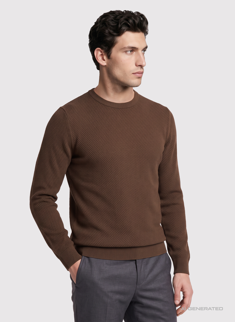 Brązowy sweter męski