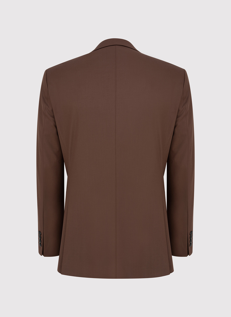 Gładki brązowy garnitur męski