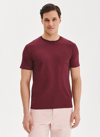 Bawełniany bordowy t-shirt