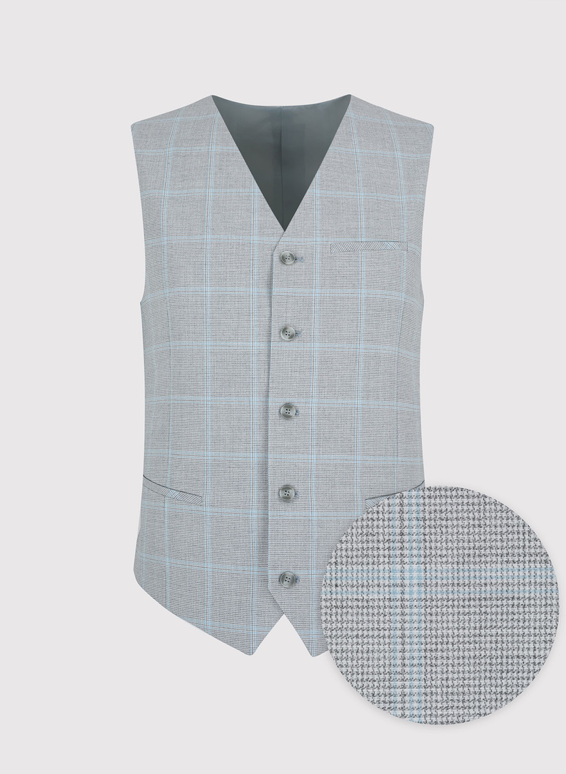 Szara kamizelka męska w kratę