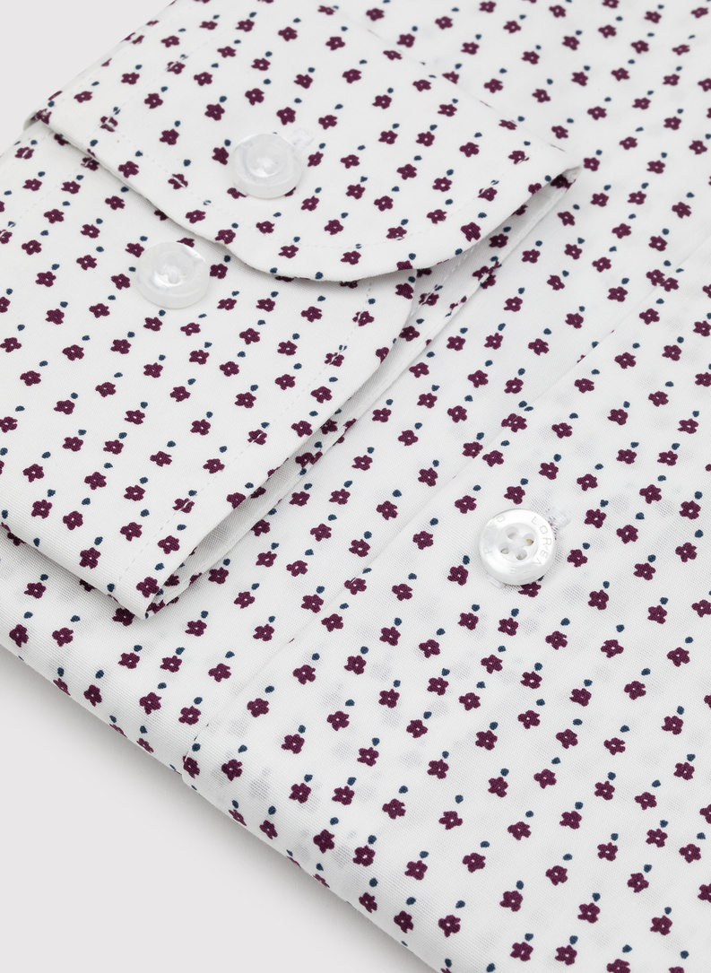 Biała koszula męska w mikrowzór