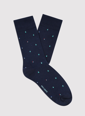 Granatowe skarpety we wzorki