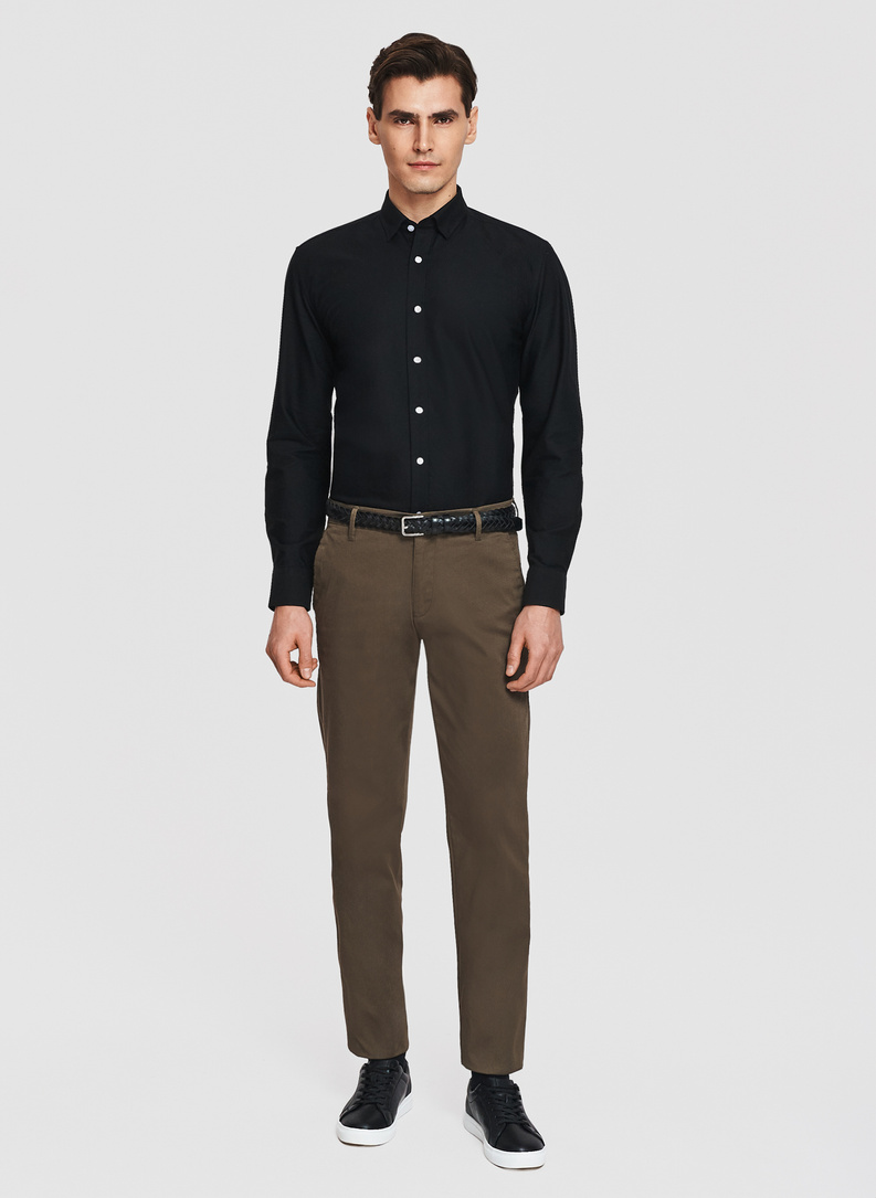 Czarna koszula męska z bawełny