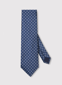 Granatowy krawat męski w kwiaty