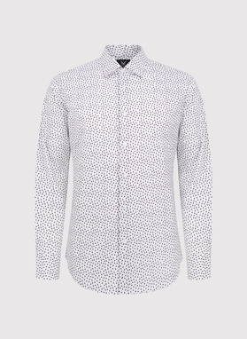 Biała koszula męska w mikrowzór