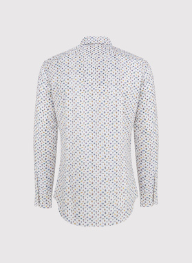 Biała koszula męska we wzór morski