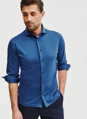 Bawełniana koszula męska w kolorze granatowym