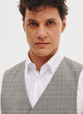 Dwurzędowa kamizelka w kratę