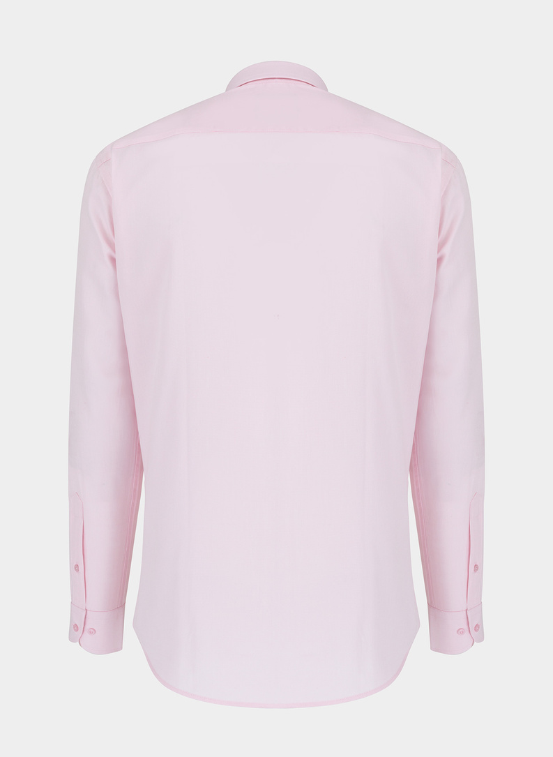Gładka elegancka koszula męska w kolorze różowym