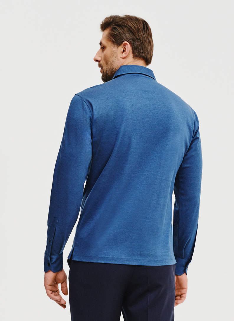 Bawełniana koszula męska w kolorze granatowym