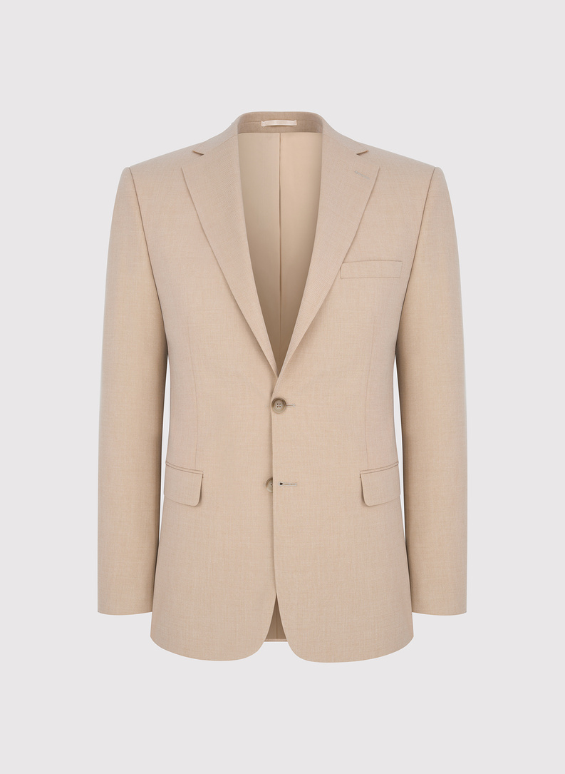 Beżowa marynarka garniturowa