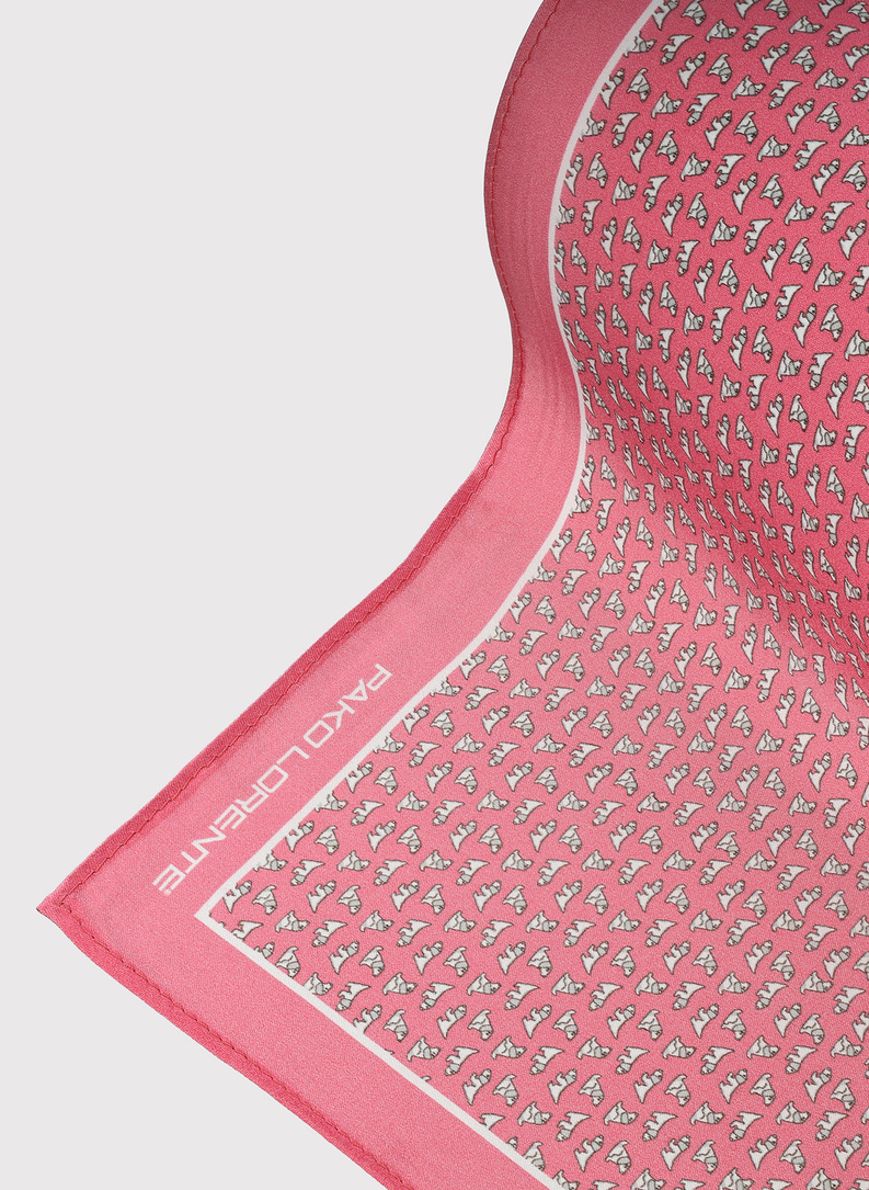 Różowa poszetka męska w pieski