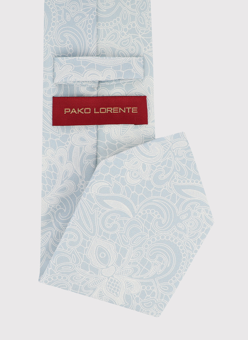 Jedwabny niebieski krawat męski