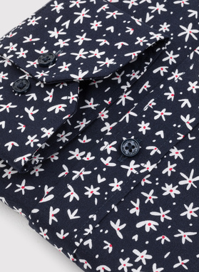 Granatowa koszula męska w kwiatki