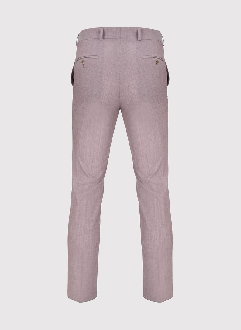 Wełniany różowy gładki garnitur męski