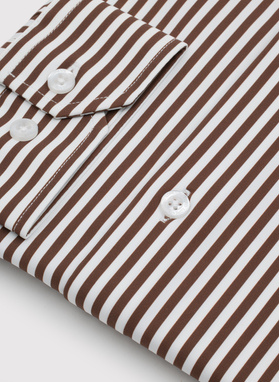 Brązowa koszula męska w prążek