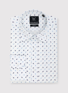 Biała koszula męska w drobny wzór