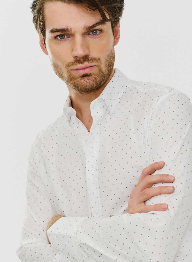 Elegancka koszula męska w delikatny wzorek 