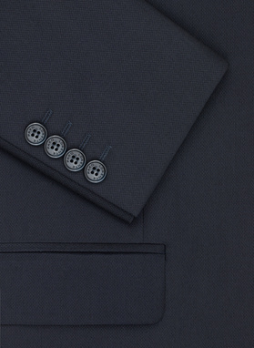 Dwuczęściowy gładki garnitur męski w kolorze granatowym
