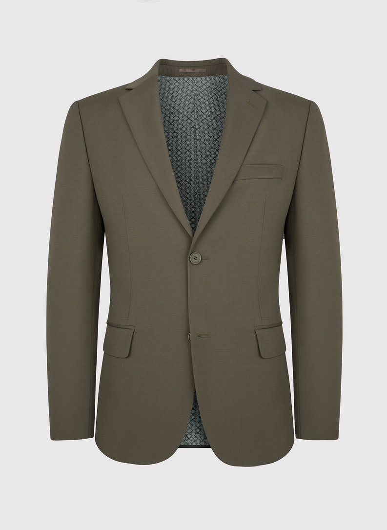 Zielona marynarka garniturowa z wełną